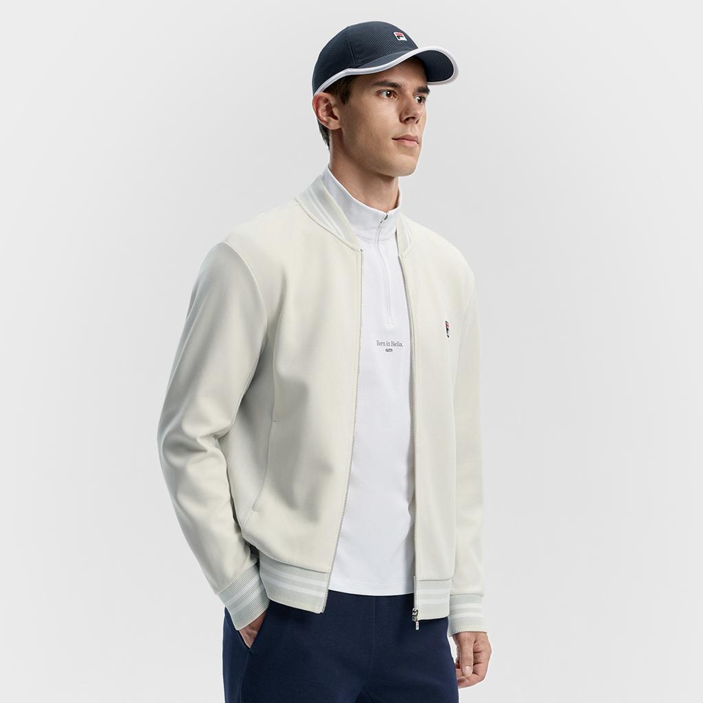 Fila Tennis Fashion Minimalist Personality Trendy Casual Comfortable Versatile Knitted Jacket Men Jackets Antelope-White A11M543511FIV
