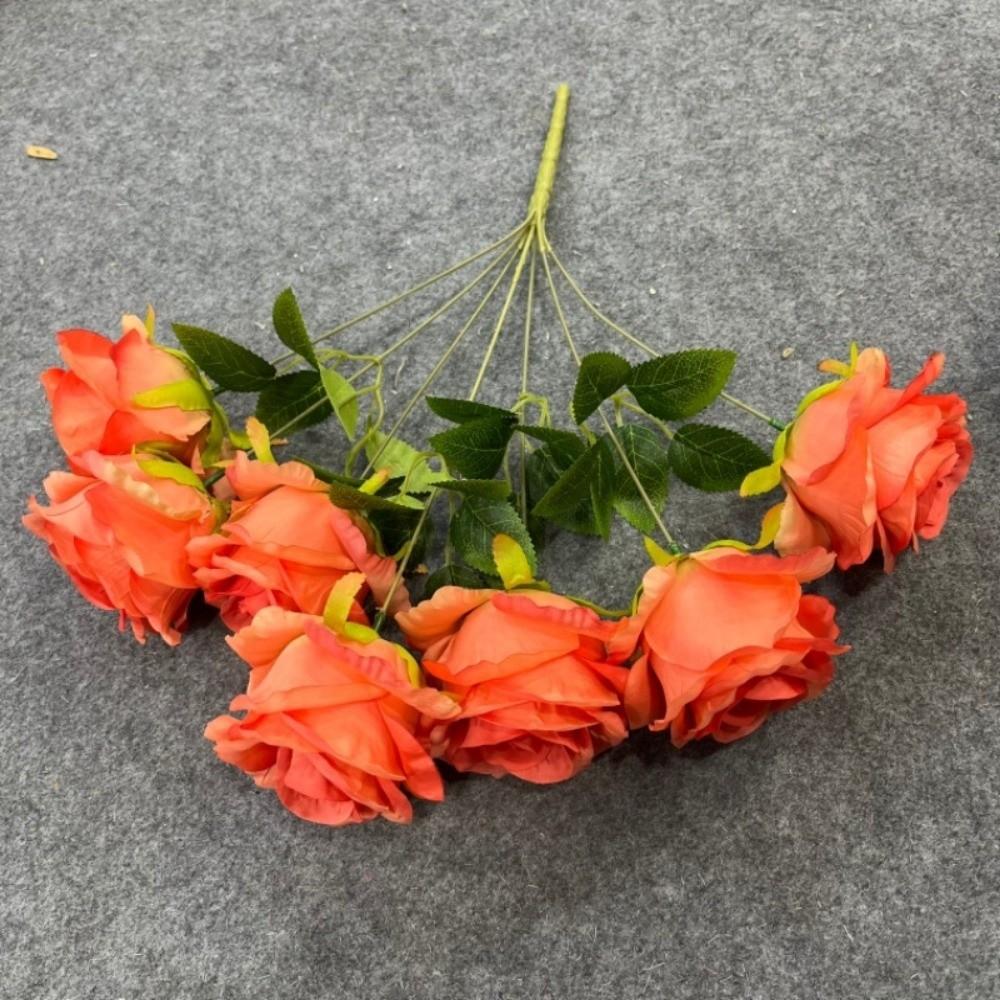 7 Heads Real Happy Rose Flower 9 Colors Mini Valentine's Day Flowers Photography Photo Gift Crystal Grass Bouquet