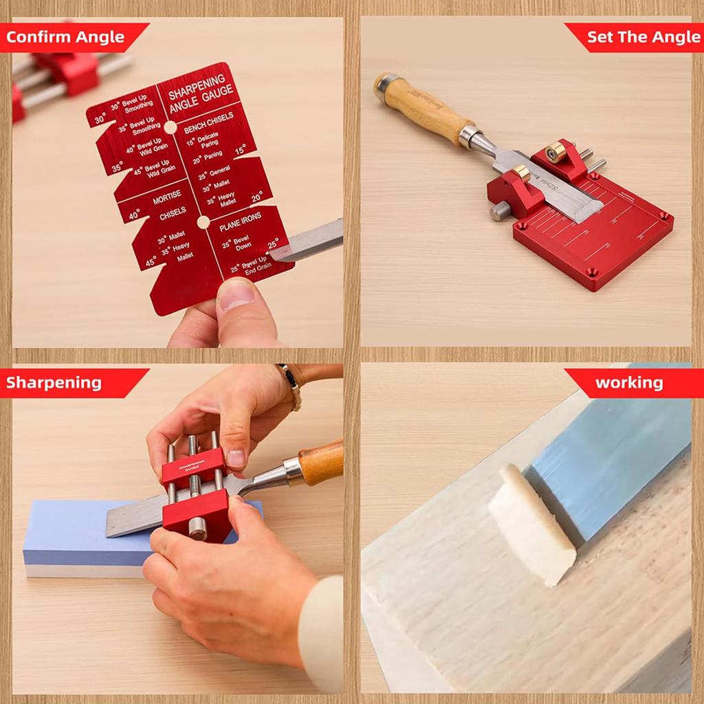 Honing Guide Tool 0-70mm Sharpening Range Sharpening Holder Guide 15 To 45 Degree Angle Fixture for Woodworking Chisel and Plane