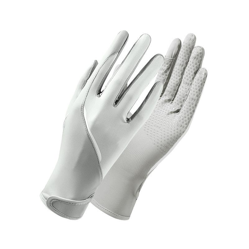 Sunscreen gloves women's thin outdoor UV protection breathable dew finger flip non-slip ice silk men's summer