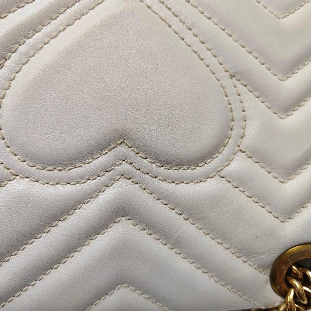 [Pre-Owned] Gucci GG Marmont Matelassé Mini Bag 'White' - Very Good #1NVV52K
