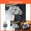 Gd282 Men's Quartz Steel Belt Watch Holiday Calendar Business Casual Blue Glass Logo Print Available Characters)