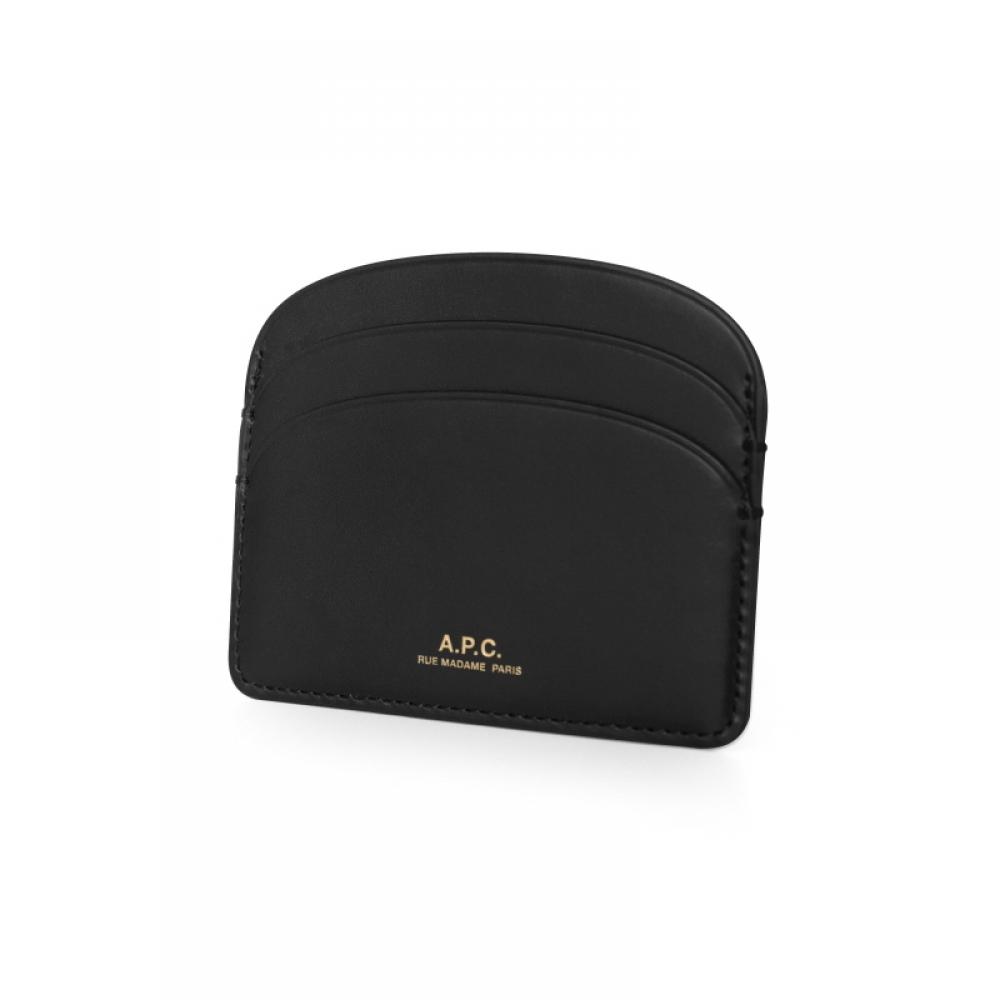 A.p.c. Demi Lune Half Moon Card Wallet Pxawv F63270 Lzz Noir