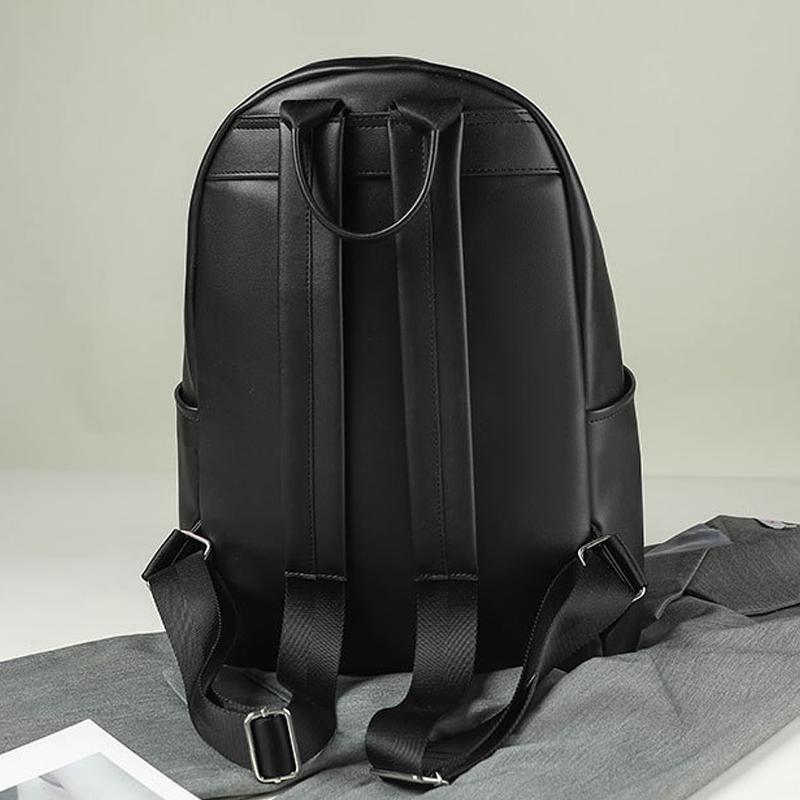 Women's backpack new PU soft leather large capacity black backpack fashi trend student class backpack versatile travel ba
