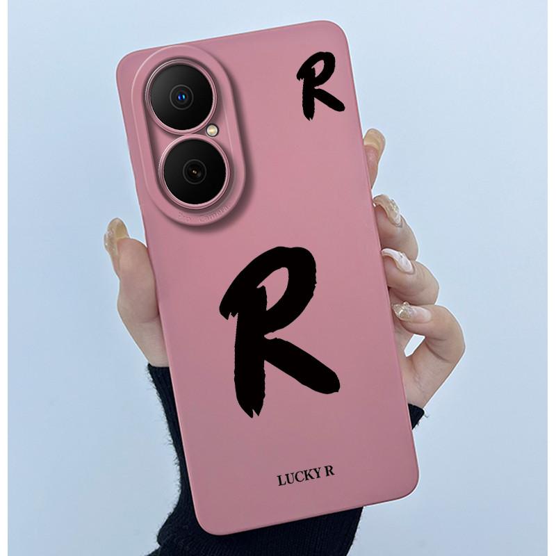 For Huawei Nova Y73 4G Lucky Initial Letter Phone Case For Huawei Nova Y73 NovaY73 4G Soft Silicone Back Cover Shockproof Bumper