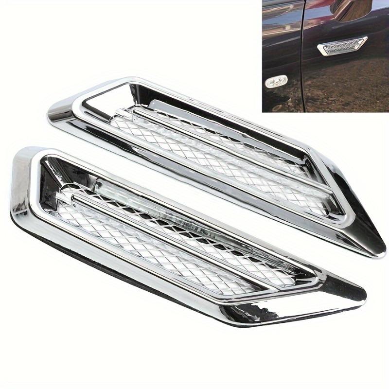 SUV Universal Chrome Decorative Sticker Set 2Pcs for Car Door Side Vent Engine Hood Vent Grille Side Baffle Cover Trim