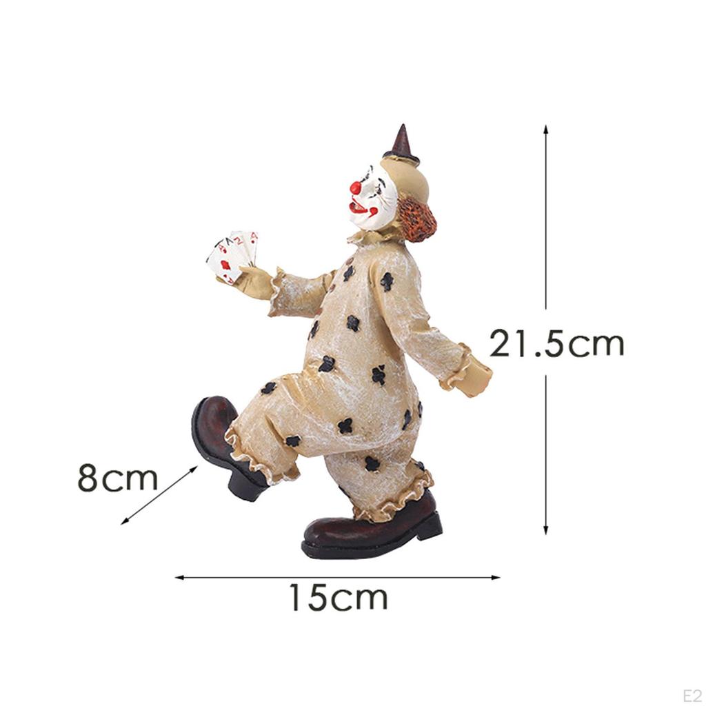 Clown Figure Statue Sculpture Collection Statuette Desk Ornament for Table Decoration Cabinet