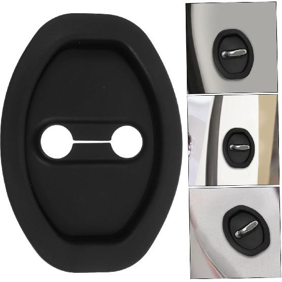 4pcs Universal Car Door Latch Protective Cover Silicone Pad Shock Absorption Noise Reduction for Vehicle Doors Locks