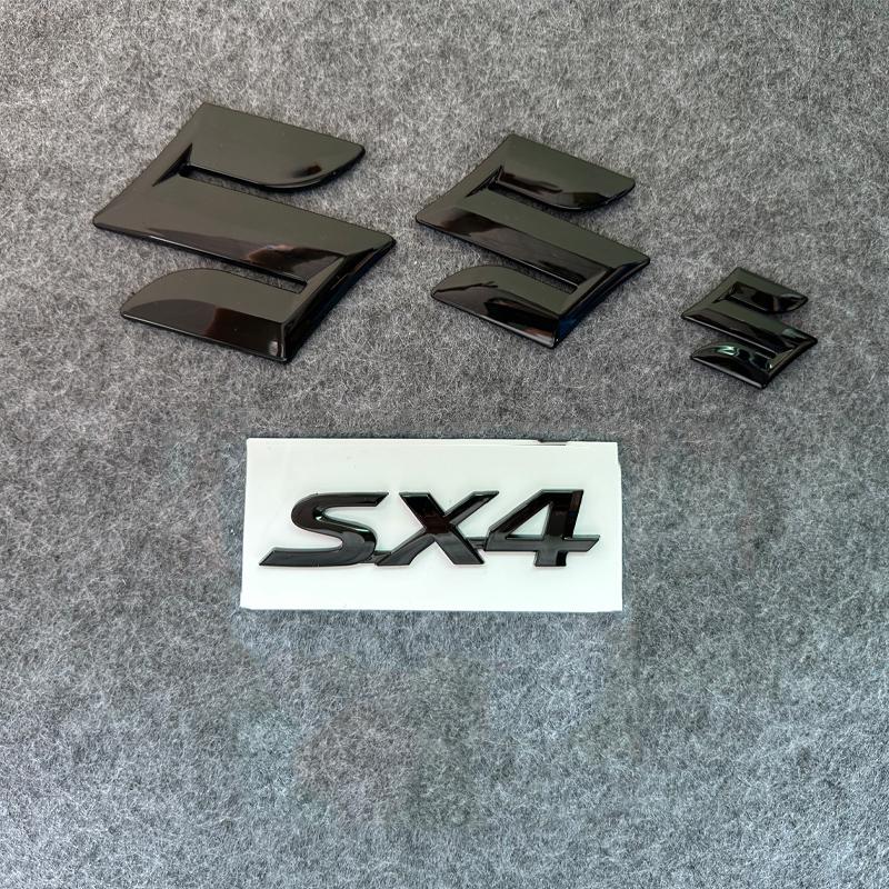 

4 шт. 5 шт. Suzuki SX4 пластик передний задний автомобиль 3D наклейка на руль модифицированноеletter decoration Black-4pcs