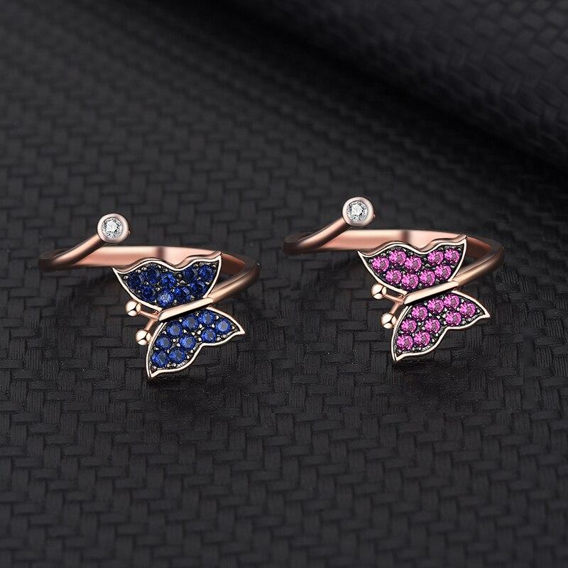 Ins Europe and America S925 Sterling Silver Rose Gold Butterfly Ring Female Male Couple Open Finger Ring Bracelet