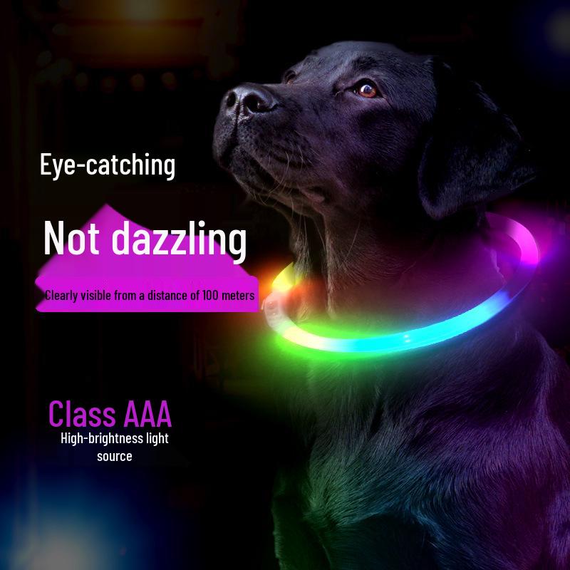 Rechargeable LED Glowing Collar for Dogs and Cats - Nighttime Safety Necklace