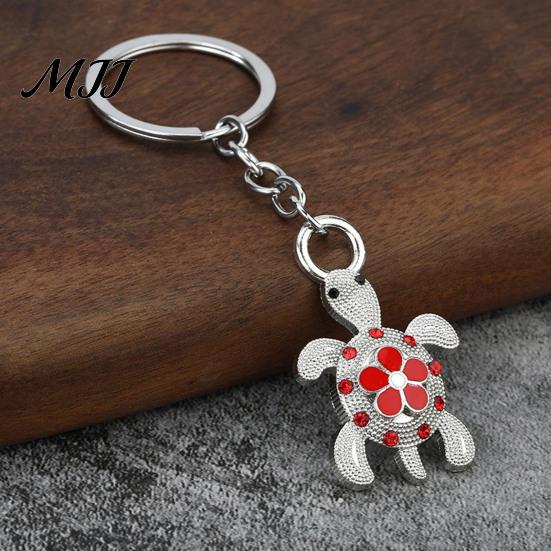 Alloy Key Ring Rhinestone Flower Turtle Keychain, Luxury Car Holder Ring, Keychain Pendant for Backpacks Handbag Decoration