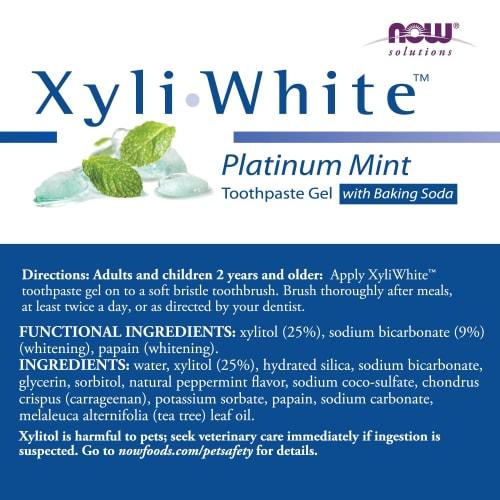 Now Foods Xyliwhite Platinum Mint with Baking Soda Toothpaste, 6.4 oz