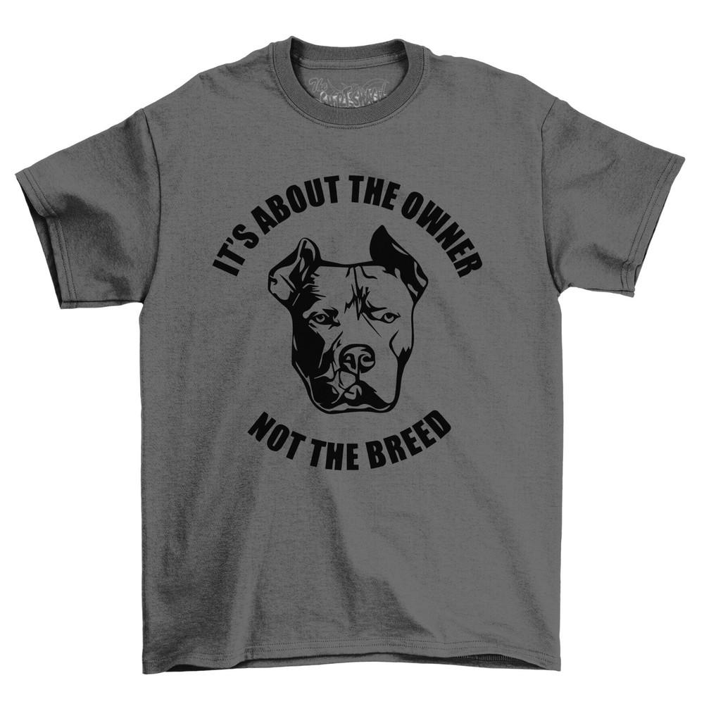XL Bully Dog T-Shirt It's About The Owner 100% Cotton Black Shirt Custom Print