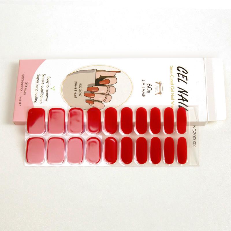 Factory Supply Long Lasting Semi-cured Flower Gel Nail Sticker