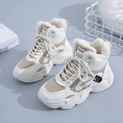 2025 New Winter Women's Warm Sports Shoes Thick Soled Snow Boots Ankle Boots Women's Casual Plush Cotton Boots Zapatos Mujer