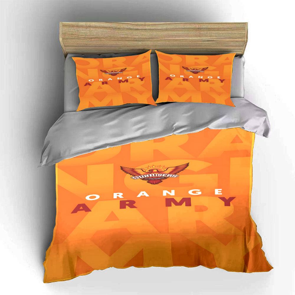 Orange Army Sun Design Bedding Set Print Bedding Set Duvet Cover Pillowcases (1* Duvet Cover 2* Pillowcases Do Not Include Comforter)