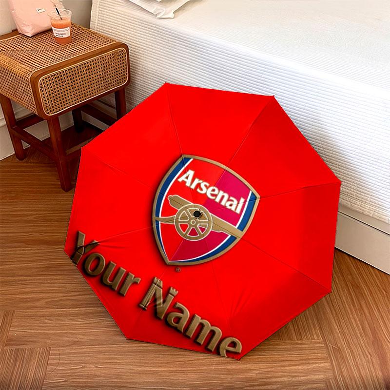 1 PC Automatic Folding Umbrella - Arsenal F Custom Name Pattern, Portable & Foldable Design with 8 Ribs, Christmas Birthday Gifts