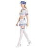 Set Costume Cosplay Rem Navy in Tessuto Poliestere per Fan di Anime e Giochi