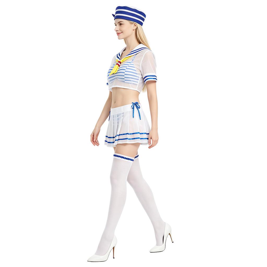Set Costume Cosplay Rem Navy in Tessuto Poliestere per Fan di Anime e Giochi
