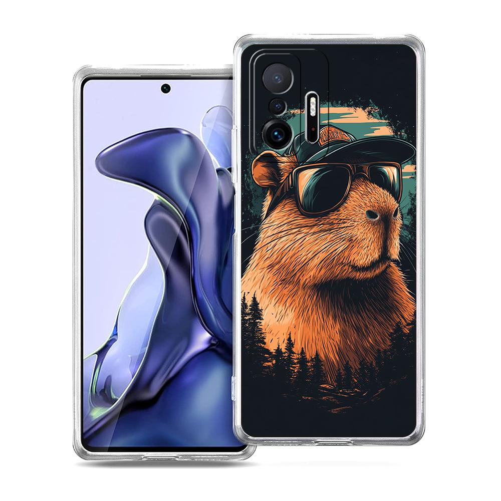 

Transparent Phone Case for Xiaomi Mi 14 13 12 11 Ultra 13T 12T 11T Poco X3 NFC F3 F6 Pro Lite 5G Soft TPU Cute Capybara Pattern Xiaomi 12 Lite