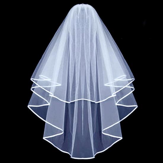 Bridal Veil Comb with Adjustable Curvature Multi-Layer Design Curved Hair Comb Weddings Parties Photography Veil