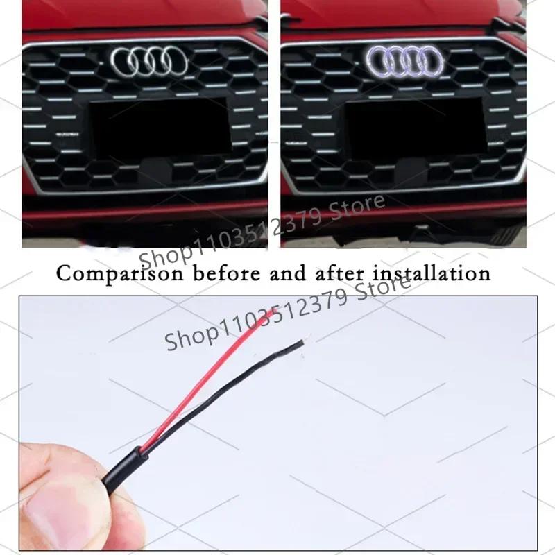 6s Car LED Front Grille Logo Lamp Static White Light 249 273 285mm For 6s A3 A4 A5 A6 A7 A8 S3 S4 S5 S6 S7 Q3 Q5 Q7 TTs6