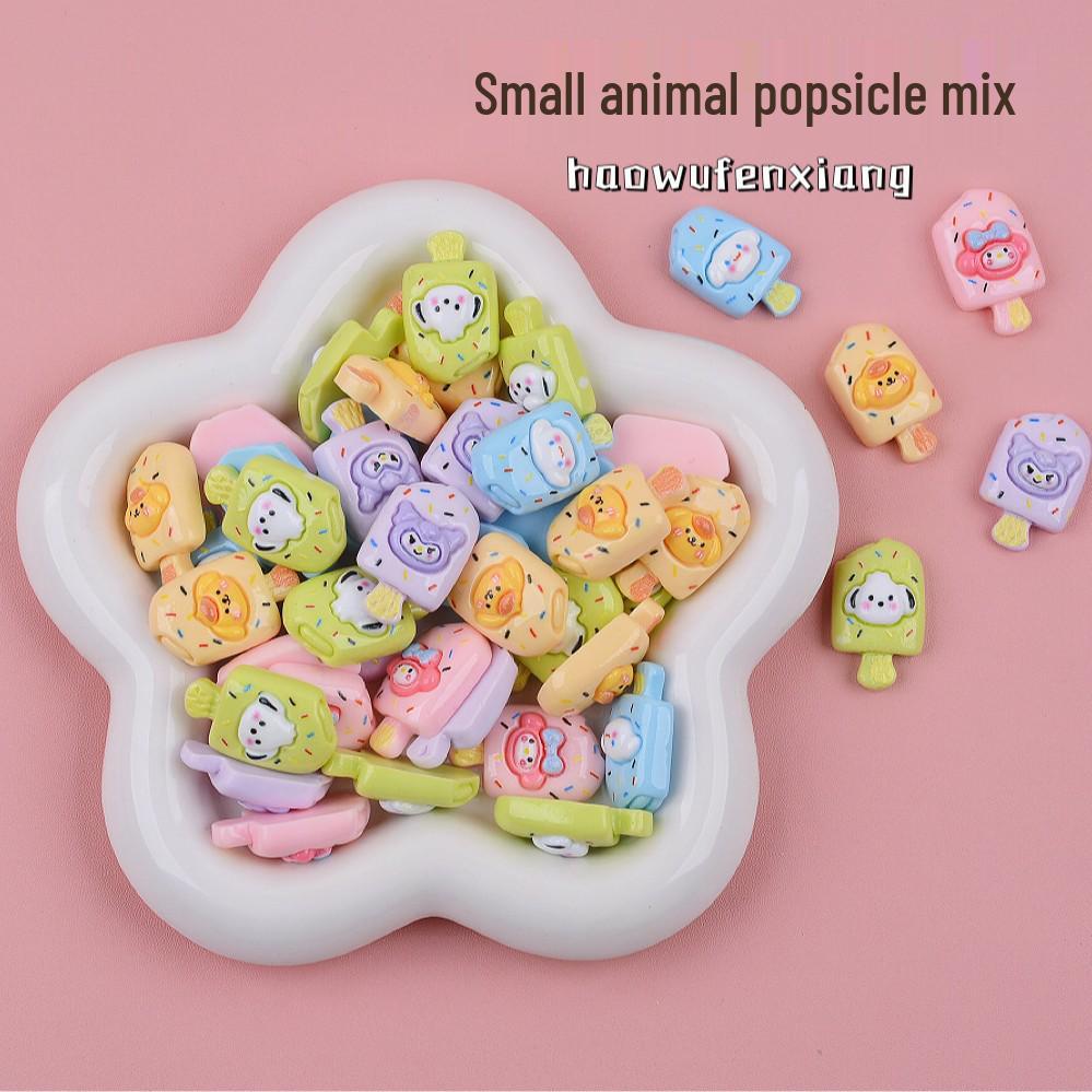 Mini Cartoon Ice Cream Resin Toys: DIY Pretend Play Accessories and Small Ornaments