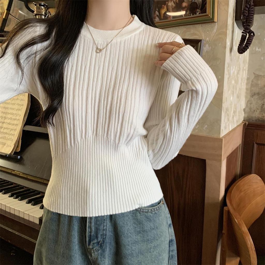 Base Knit Sweater for Women Knitted Sweater Inner Layer for Early Spring Top