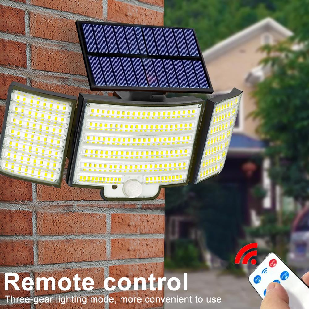 234LED Solar Outdoor Lights Motion Sensor Super Bright Solar Flood Lights Remote Wall Lights Waterproof 3 Modes Patio Garden Gar