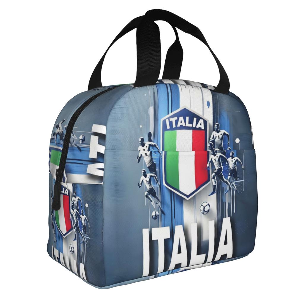 Soccer Italia Figc Insulated Lunch Bag for Camping Travel Italyan Football Lover Waterproof Thermal Cooler Bento Box Women Men