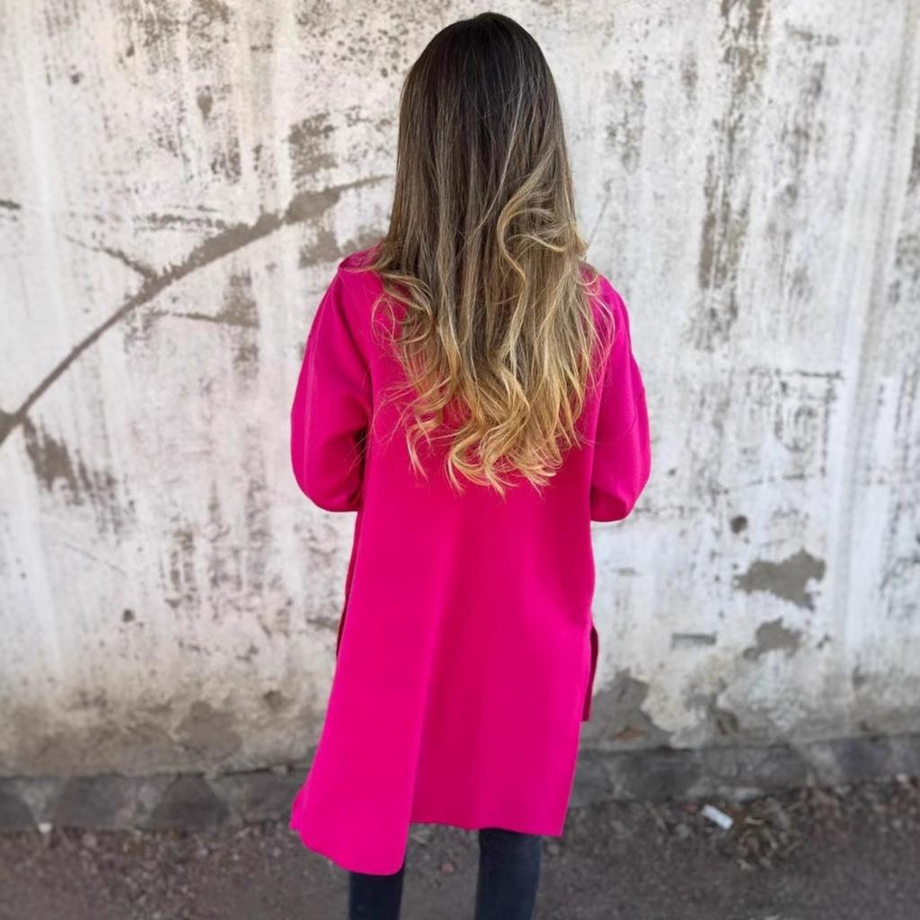 Fall Winter Women's Oversized Long Sleeve Hooded Mid-length Cardigan Coat Casual Fashion Outerwear for Women