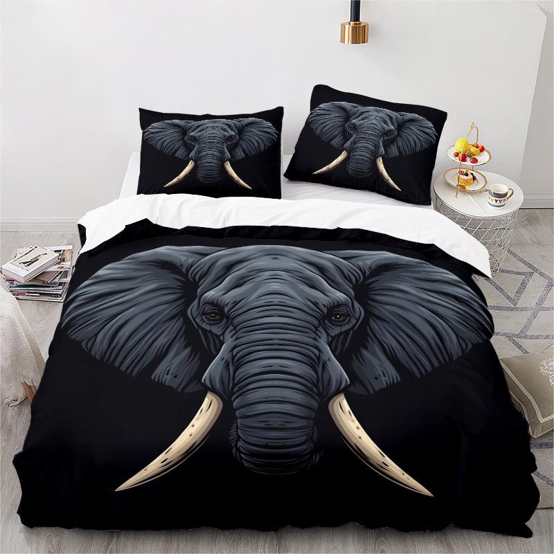 Elephant Series 3D Digital Printing Three-Piece Bedding Kit Bed Sheet Quilt Cover
