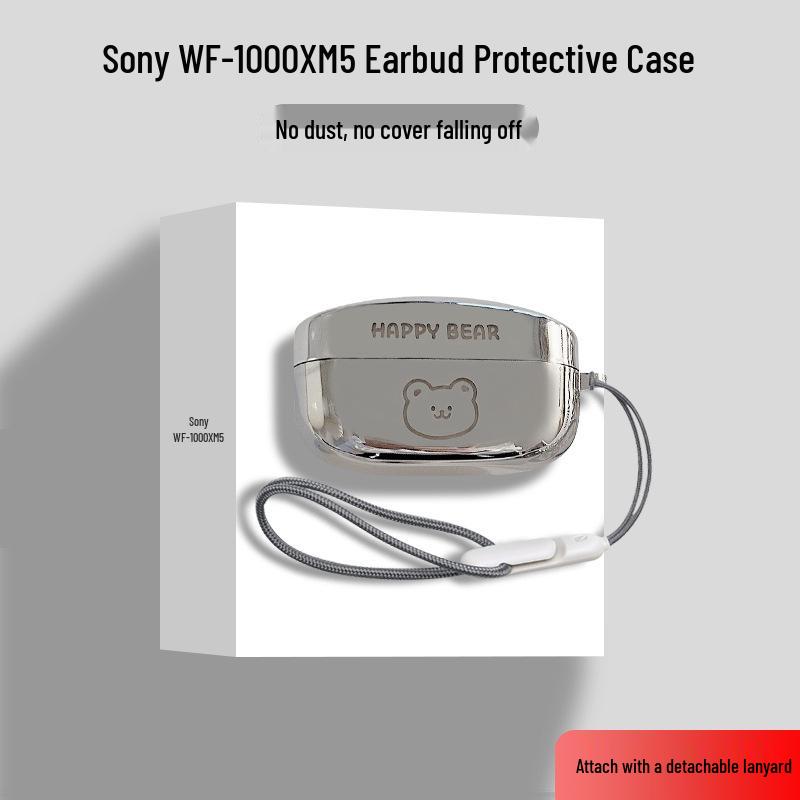 Sony WF-1000XM5 Electroplated Transparent Protective Case for Noise-Cancelling Earbuds. Sony WF1000XM5