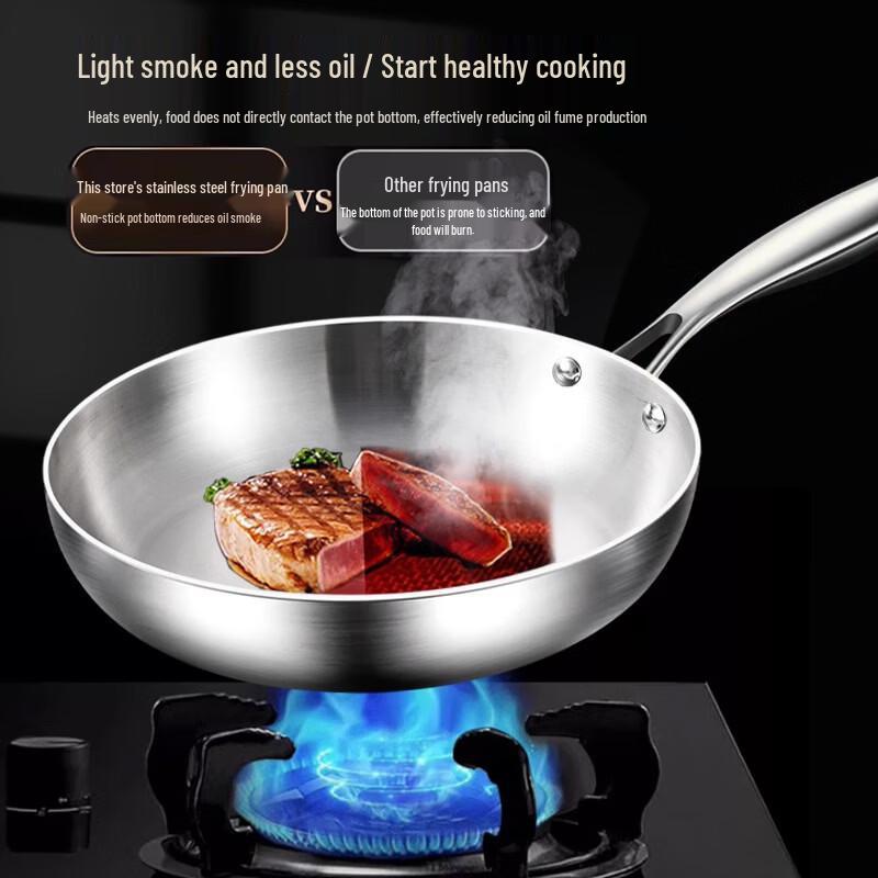 Fine Iron Non-Stick Flat-Bottom Frying Pan