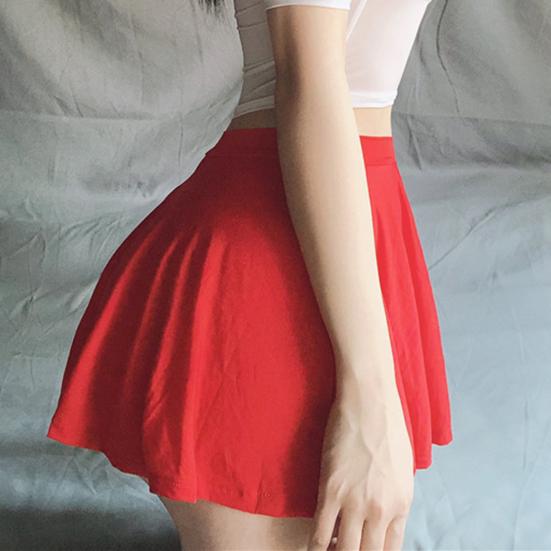 Stylish Women Underwear Lightweight Pleated Thin Flowy Above Knee Skirt for Bedroom