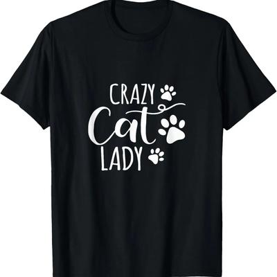 Verrückte Katzenlady Lustige Katze Miau für Männer Frauen Liebe Katze T-Shirt