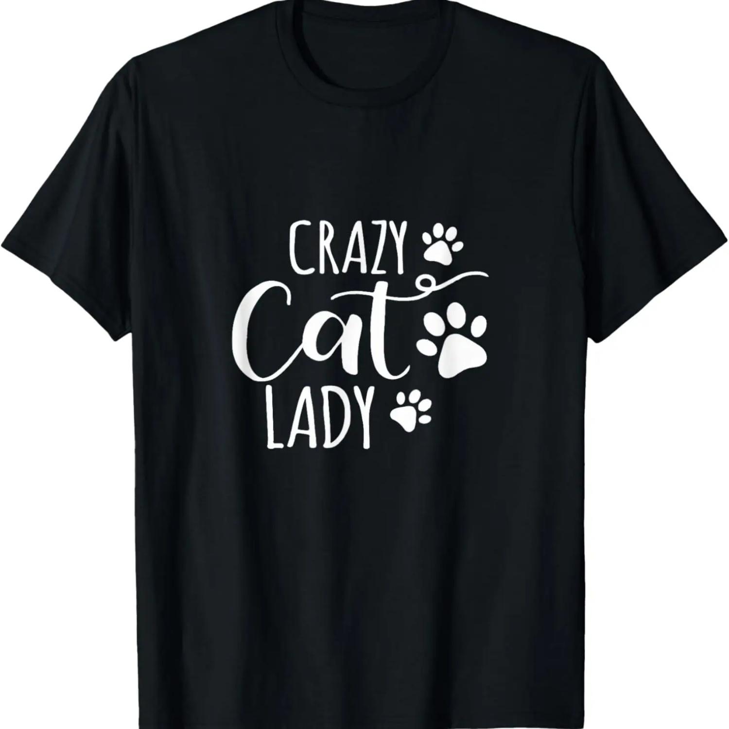 

Crazy Cat Lady Funny Cat Meow for Men Women Love cat T-Shirt XXXXXL чёрный
