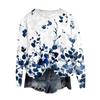 Women's Fashion Round Neck Pullover Top Long Sleeve Tee Printed Sweatshirt