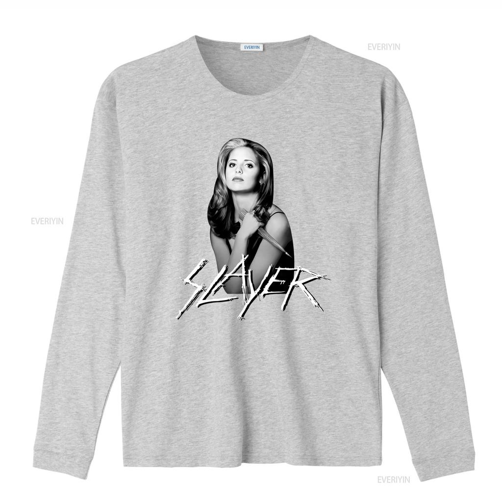 Retro Buffy The Vampire Slayer Black White Print Cool Casual Streetwear T Shirt vintage Washed Stretched Breathable