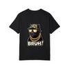 Crewneck T Shirt White Panther with Camo Hat Gold Chains and Sunglasses Bruh Text Streetwear Casual Wear for Men and Women