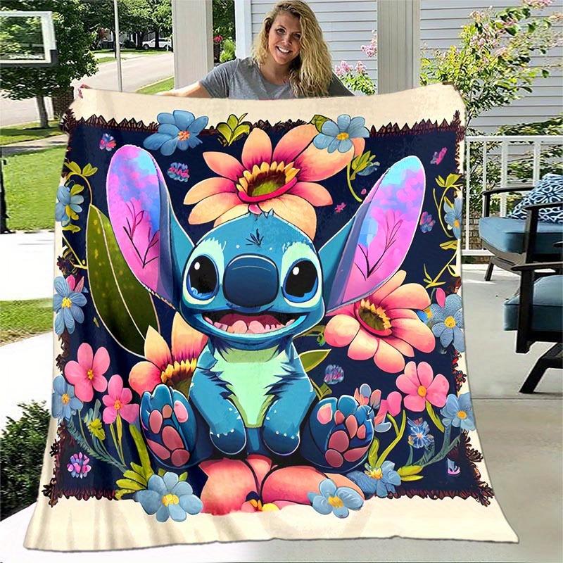 1pc Stitch Printing Blanket - Soft, All-Season Throw for Office Blanket, Personalized Gift with Adorable Cartoon Design