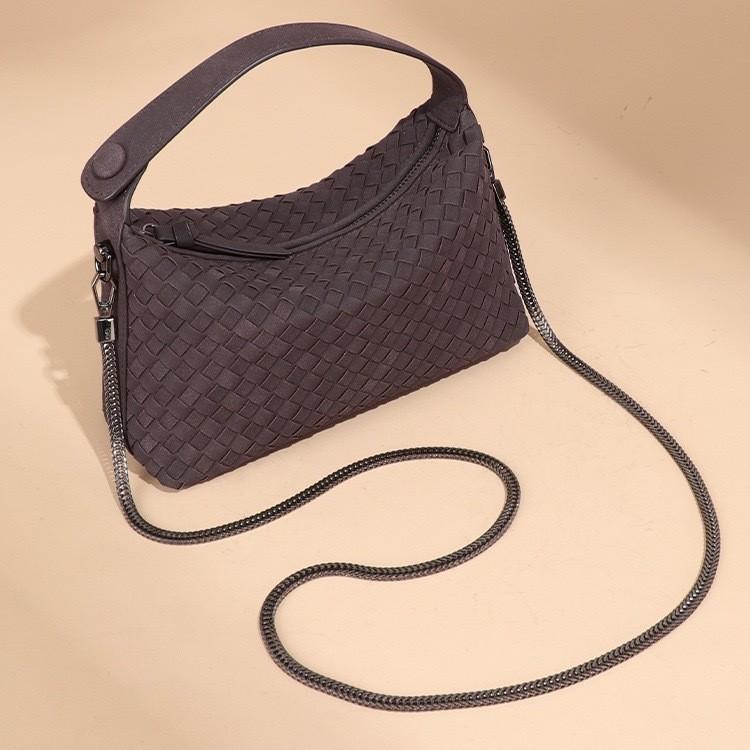 New cross-border hand-woven women's bag, frosted handbag, large capacity, trendy and fashionable, versatile crossbody bag, shoulder bag