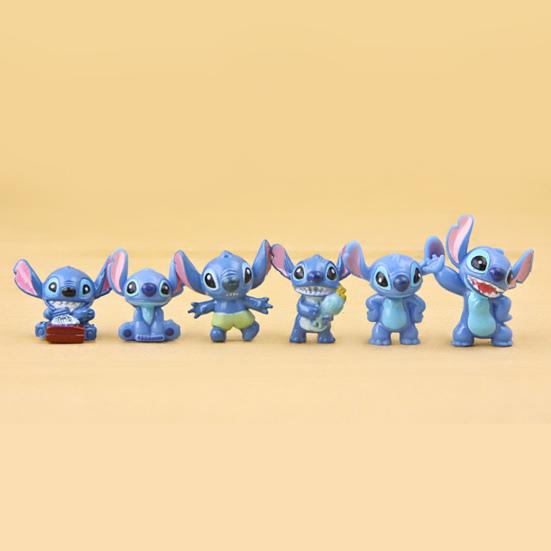 12Pcs Anime Cartoon Figure Cute Stitch Model Toys Car Ornaments Home Decoration
