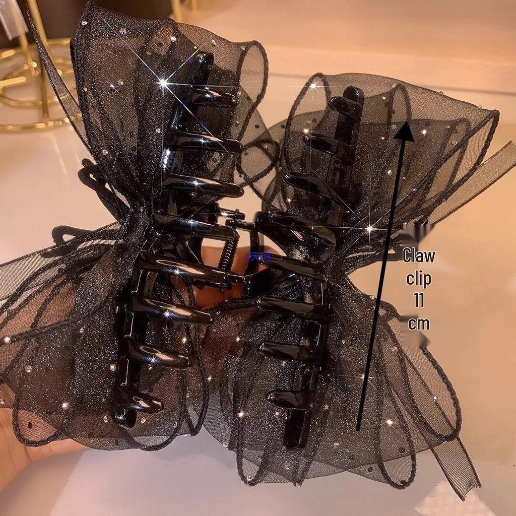 Large Rhinestone Butterfly Hair Clip - Women's Updo Shark Claw Hairpin