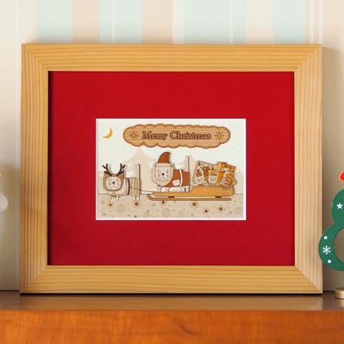KINOWA "Christmas Cat" Woodcut Original Handmade Kit Cat Made in Japan