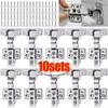 Stainless Steel Non-hydraulic Hinge Hidden Close Quiet Wardrobe Hinges with Screws Kitchen Cabinet Furniture Door Fixing Hinge