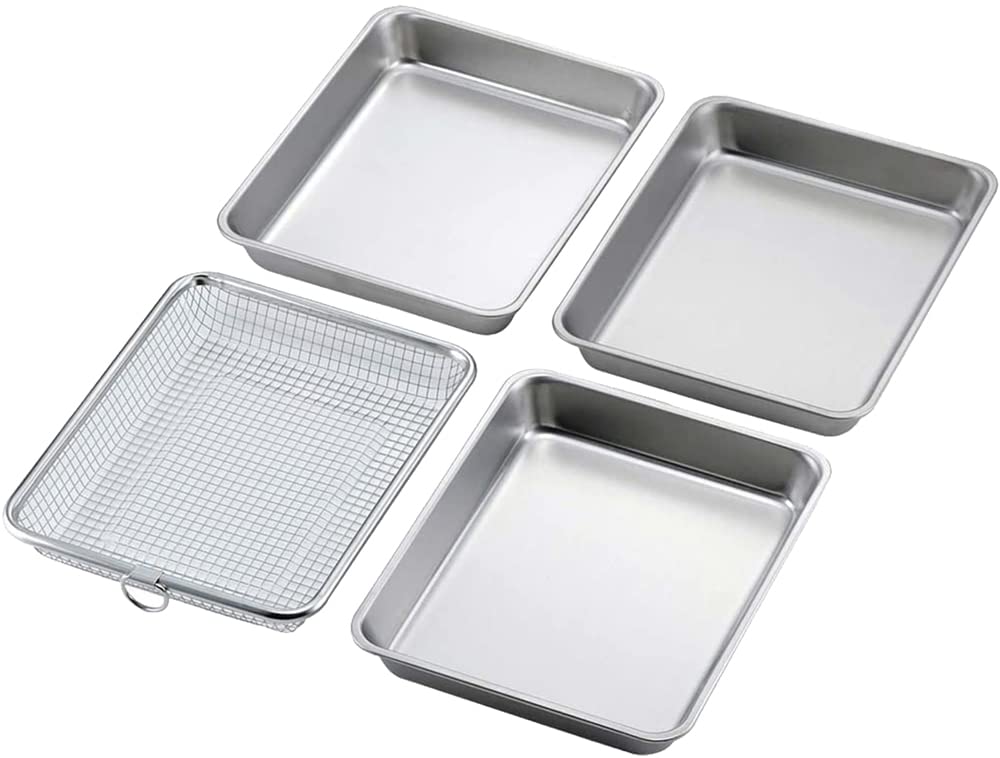 

Набор подноса и дуршлага для фритюра Shimomura Kihan в посудомоечной машине Быстрый Удобный для разогрева из нержавеющей стали 44115 4 предмета [Сделано в Японии] Безопасный,