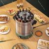 12-Skewer Automatic Rotating Electric Grill,Smoke-Free Home BBQ Machine,Compact Kebab Roaster for Lamb,Chicken,and Vegetables