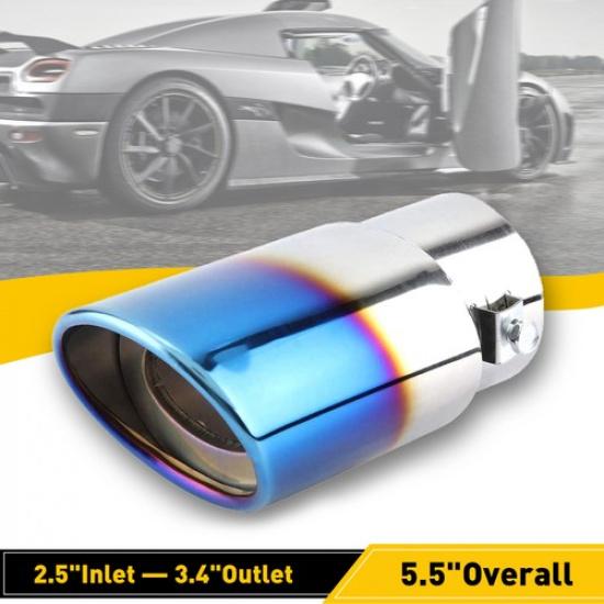 Car Auto Steel Stainless Rear Exhaust Pipe Tail Muffler Tip Accessories Straight